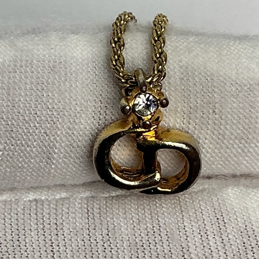 Christian Dior Gold Necklace with Logo Pendant - Picture 2 of 11